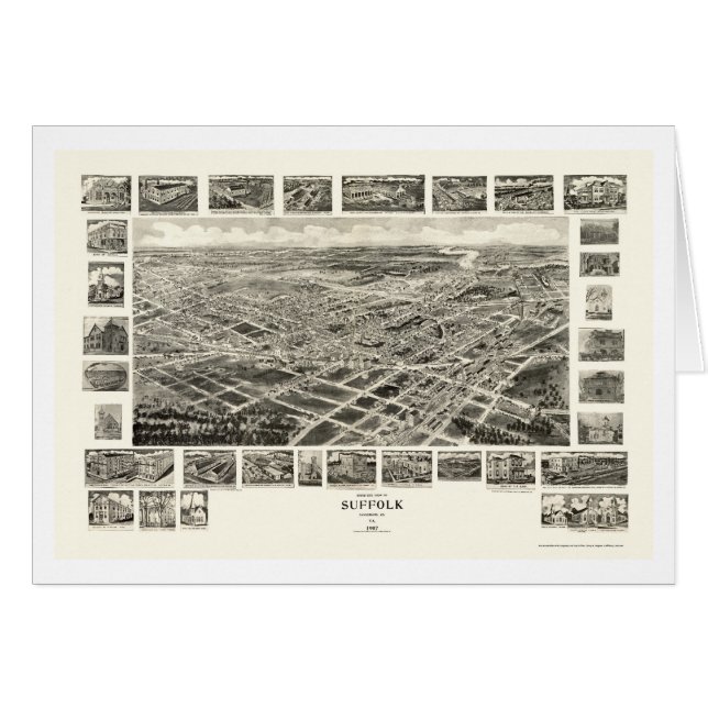 Suffolk, VA Panoramic Map - 1907 (Front Horizontal)