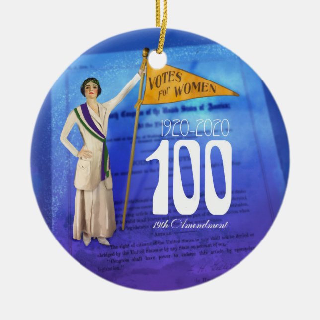 Suffrage Centennial Holiday Ornament (Front)