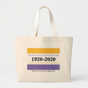 Suffrage Victory Flag Women's Right to Vote Large Tote Bag
