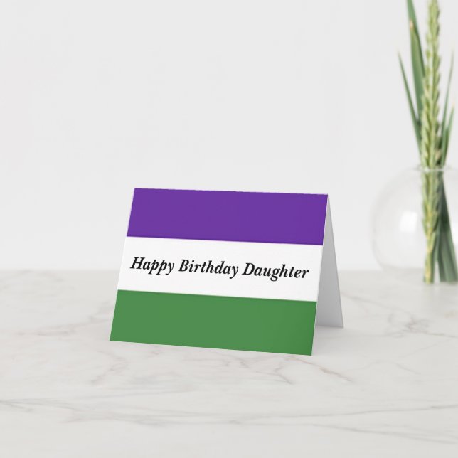 Suffragette birthday card for daughter (Front)