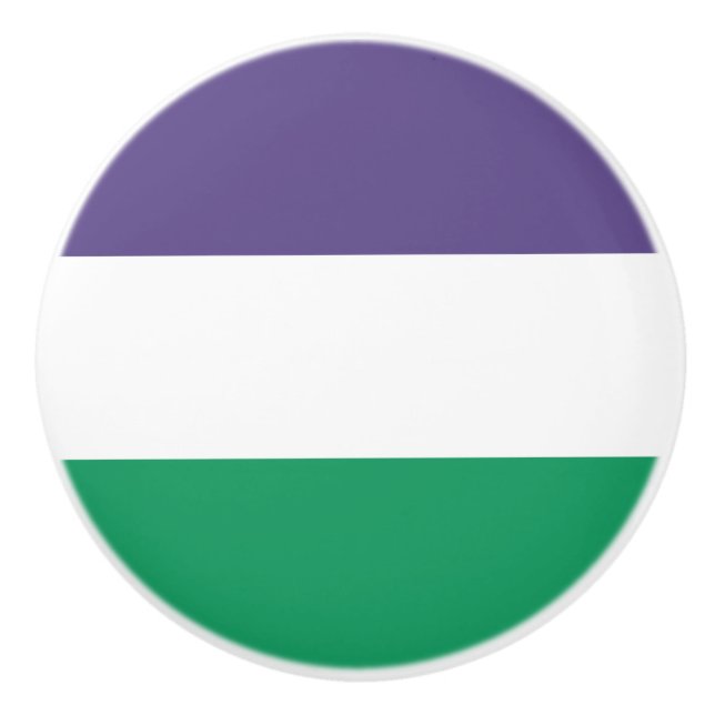 Suffragette Flag Ceramic Knob (Front)