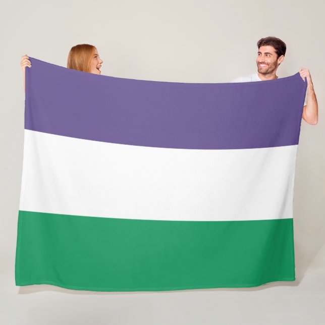Suffragette Flag Fleece Blanket (In Situ)