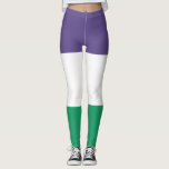 Suffragette Flag Leggings<br><div class="desc">This design features the flag of the suffragette movement, which in the 20th century fought for the right to vote in public elections, known as women's suffrage. The term "suffragette" was first coined to belittle the movement, but the women involved soon accepted and embraced the new name as a sign...</div>