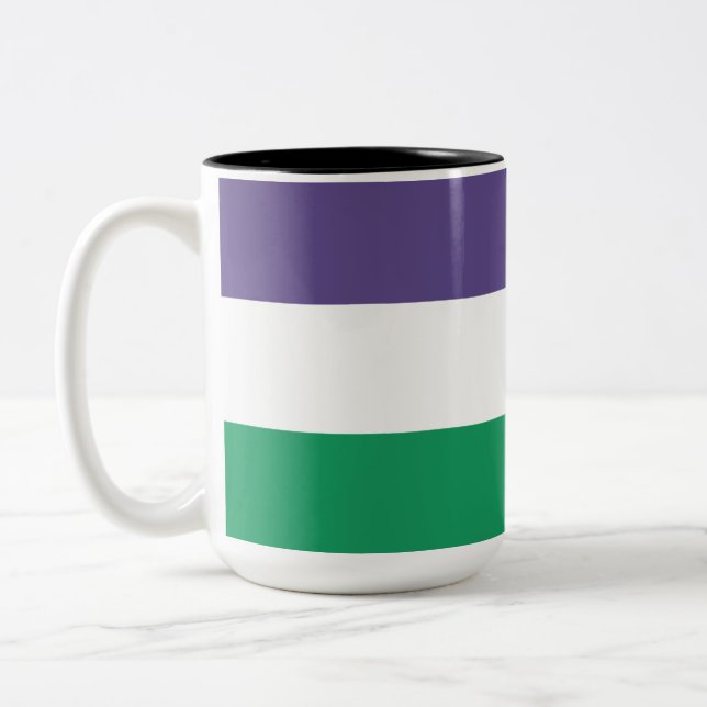 Suffragette Flag Two-Tone Coffee Mug (Left)