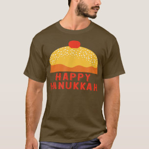 Sufganiyah Saying Happy Hanukkah Jewish Chanukah H T-Shirt