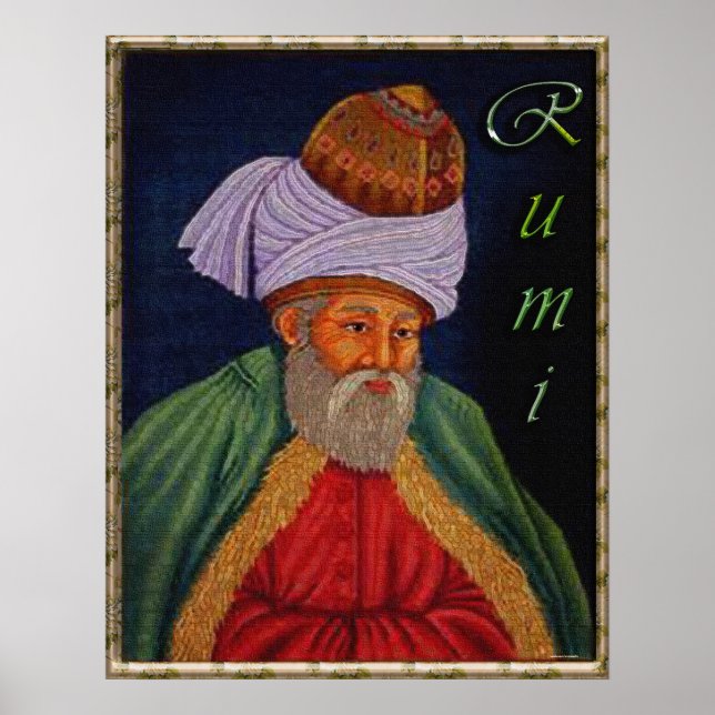 Sufi Mystic Portrait of Mevlana - Rumi Poster (Front)