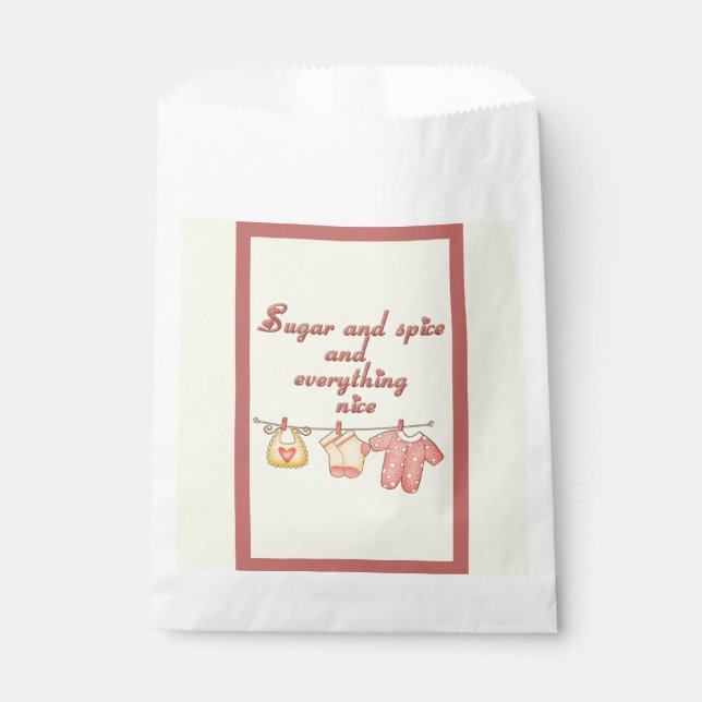 Sugar and Spice and Everything Nice Baby Shower Favour Bags (Front)