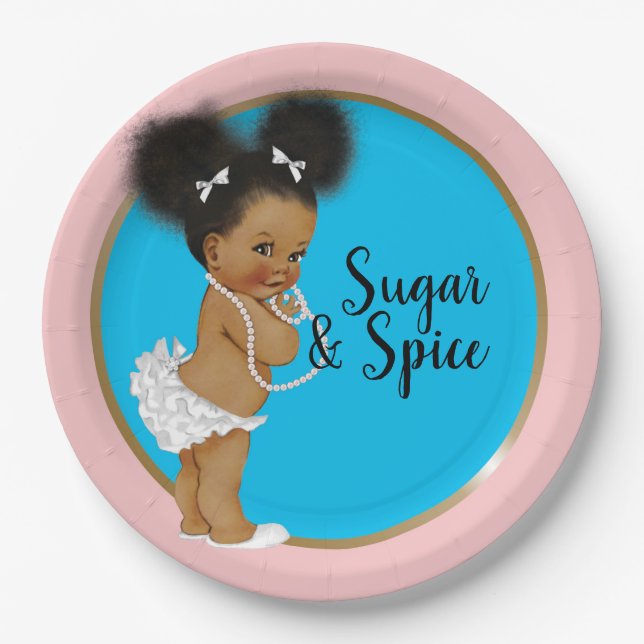 Sugar And Spice Baby Shower Plate (Front)