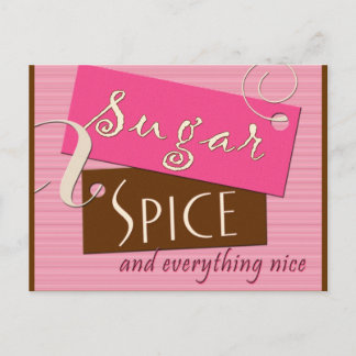 Sugar and spice baby shower postcard invites