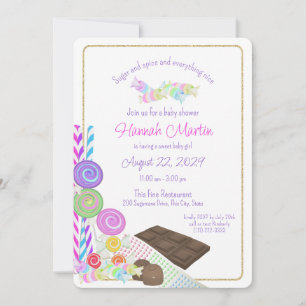 Sugar and Spice Candy Baby Luncheon Invitation