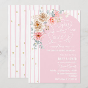 Sugar and spice & everything nice Baby shower Invitation