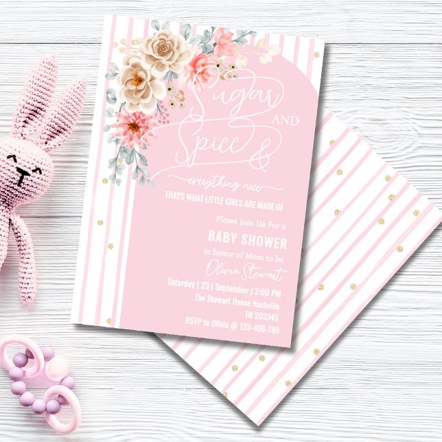 Sugar and spice & everything nice Baby shower Invitation (Creator Uploaded)