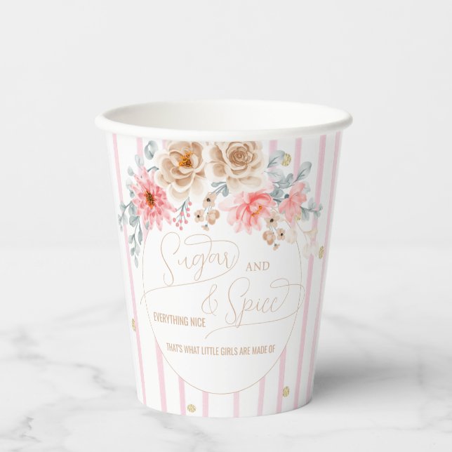 Sugar and spice & everything nice Baby shower Paper Cups (Front)