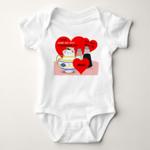 Sugar and Spice - Old Fashioned Valentine Card Art Baby Bodysuit