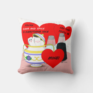 Sugar and Spice - Old Fashioned Valentine Card Art Cushion