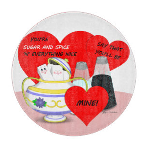 Sugar and Spice - Old Fashioned Valentine Card Art Cutting Board