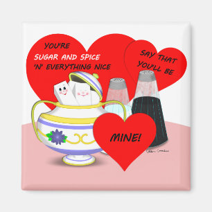 Sugar and Spice - Old Fashioned Valentine Card Art Magnet