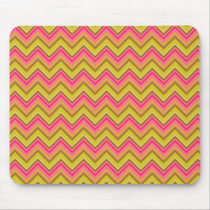 Sugar and Spice Pink and Green Chevron Mouse Pad