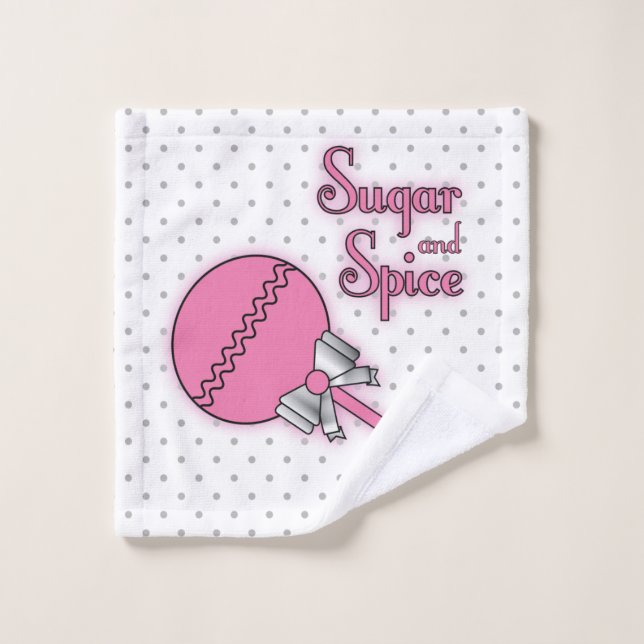 Sugar and Spice Polka Dot Rattle Wash Cloth (Wash Cloth)