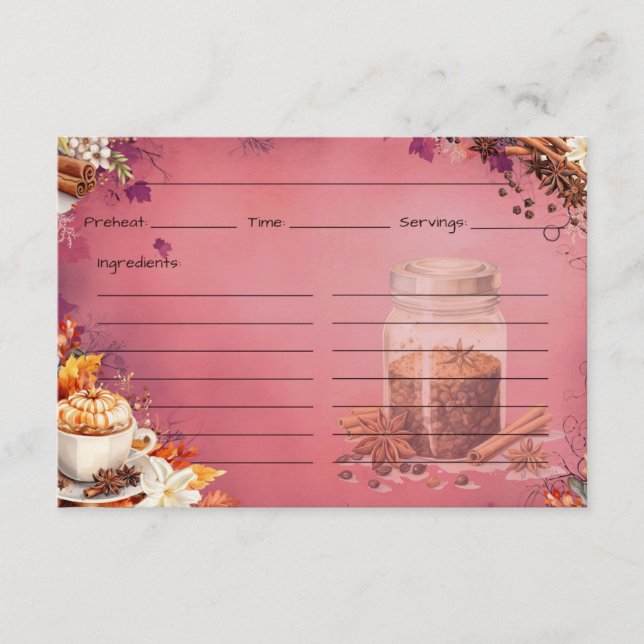Sugar and Spice Recipe Card (Front)
