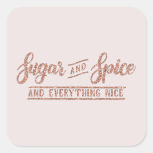 Sugar and Spice Rose Gold Calligraphy Sticker