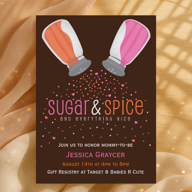 Sugar and Spice Shakers Baby Shower Invitation (Sugar and Spice Shakers Baby Shower Invitation
)