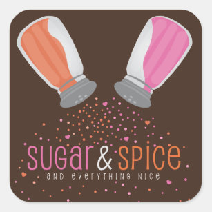 Sugar and Spice Shakers Baby Shower Square Sticker