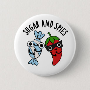 Sugar And Spies Funny Food Pun  6 Cm Round Badge