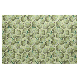Sugar Apple Watercolor   Green Fabric