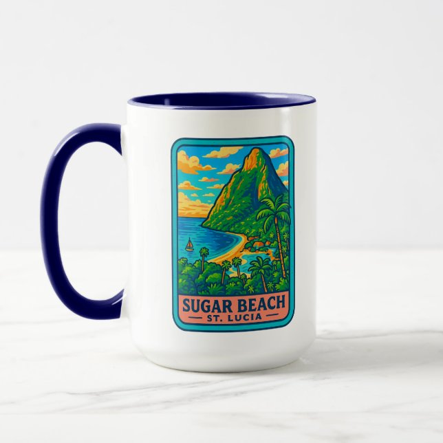 Sugar Beach St Lucia Coffee Mug (Left)