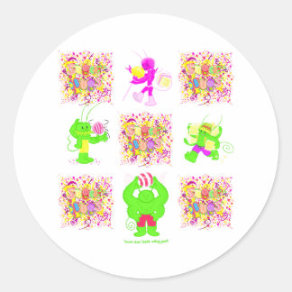 Sugar Bugs all 4 logo stickers