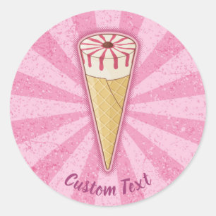 Sugar Cone Ice Cream Classic Round Sticker