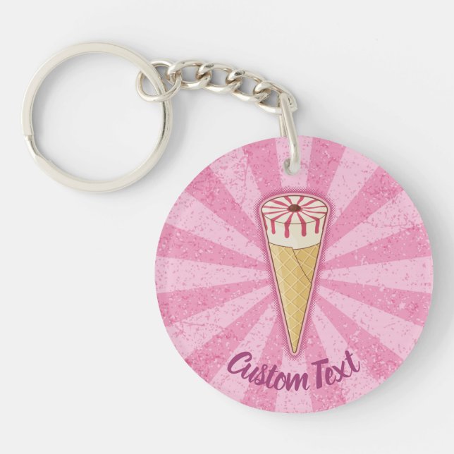 Sugar Cone Ice Cream Keychain (Front)