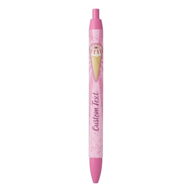 Sugar Cone Ice Cream Red Ink Pen (Front Vertical)