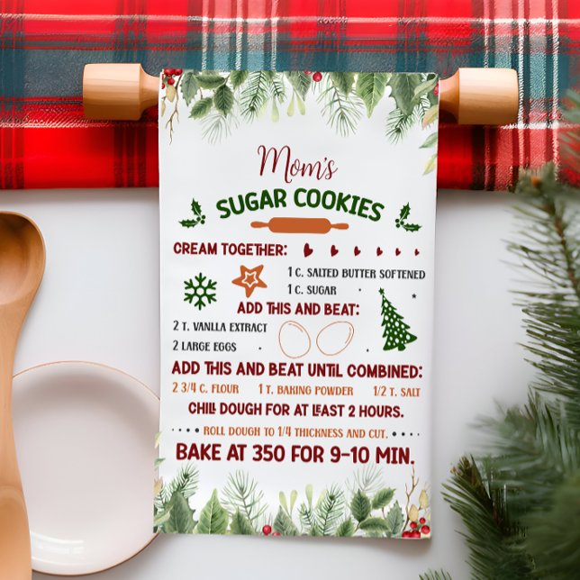 Sugar Cookie Christmas Recipe Kitchen Towel (Creator Uploaded)