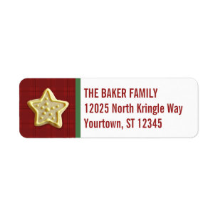 Sugar Cookie Christmas Red Plaid Custom Labels