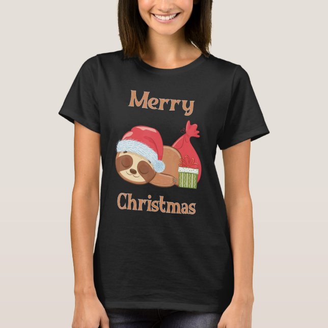 Sugar Cute Sloth Christmas 4 T-Shirt (Front)