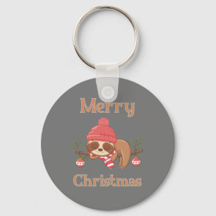 Sugar Cute Sloth Christmas Key Ring