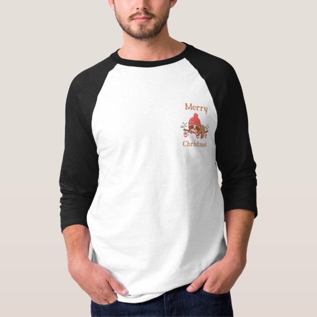 Sugar Cute Sloth Christmas T-Shirt (Front)