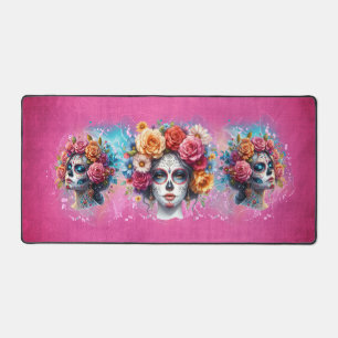 Sugar Doll with beautiful flower hair Desk Mat