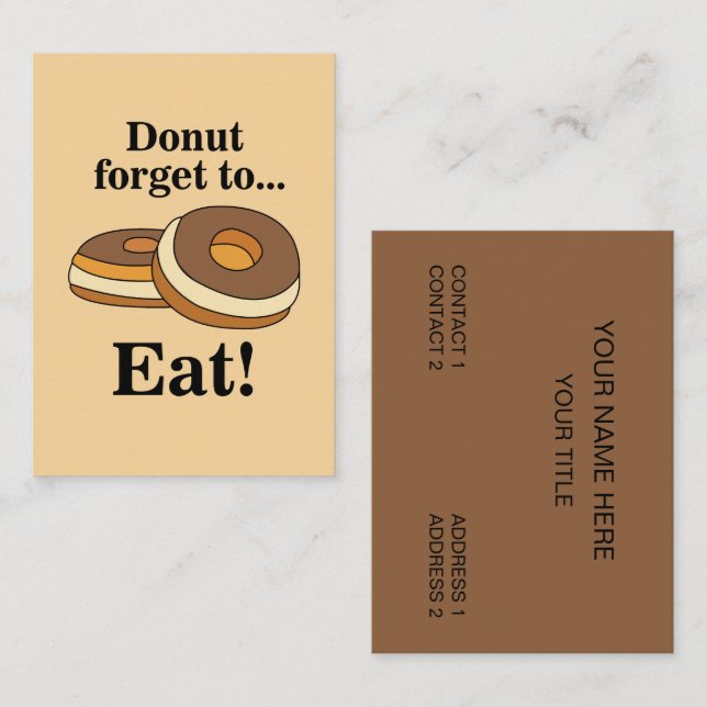 Sugar Donut Doughnut Bakery Business Card (Front/Back)