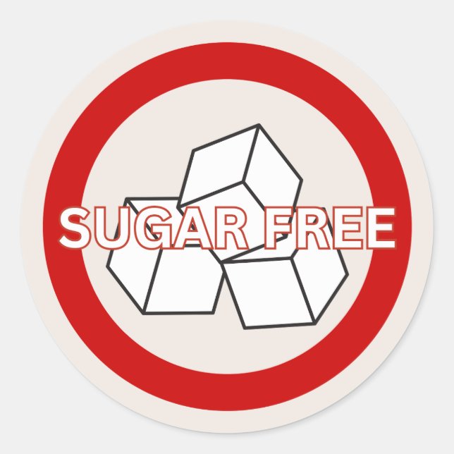 Sugar Free Food Allergy Alert Classic  Round Sticker (Front)