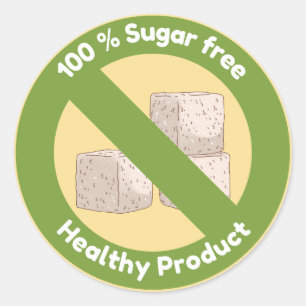 Sugar free, healthy product classic round sticker
