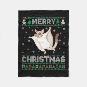 Sugar Glider Animal Men Women Kids Ugly Christmas Fleece Blanket