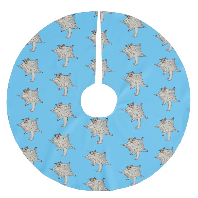 Sugar glider cartoon illustration brushed polyester tree skirt (Front)