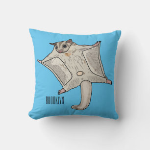 Sugar glider cartoon illustration cushion