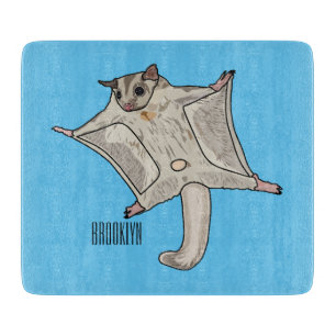 Sugar glider cartoon illustration cutting board