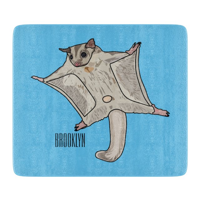 Sugar glider cartoon illustration cutting board (Front)