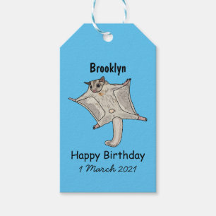 Sugar glider cartoon illustration gift tags