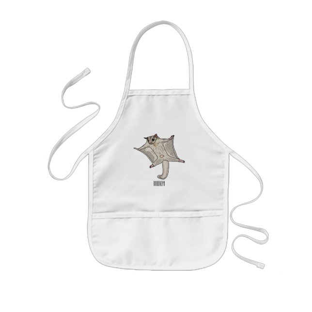 Sugar glider cartoon illustration kids apron (Front)
